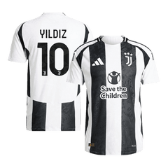 Juventus YILDIZ #10 Home Soccer Jersey Authentic 2024/25- Save The Children Sponsor