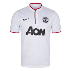Men Retro Fan Version 13/14 Manchester United Away Soccer Jersey White