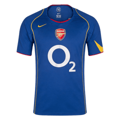 Men Retro Fan Version 2004/05 Arsenal Away Soccer Jersey Short Sleeve Blue