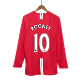 Manchester United ROONEY #10 Home Soccer Jersey Retro 2007/08 - Long Sleeve