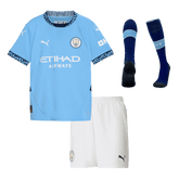 Manchester City Home Jersey Kit 2024/25 Kids(Jersey+Shorts+Socks)