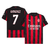 GIMENEZ #7 AC Milan Home Soccer Jersey 2025/26 Red&Black