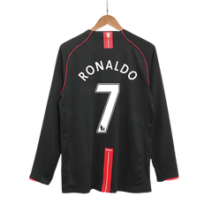 Manchester United RONALDO #7 Away Soccer Jersey Retro 2007/08 - Long Sleeve