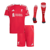 Kid's Liverpool Home Soccer Jersey Kit(Jersey+Shorts+Socks) 25/26 Red