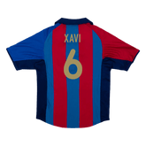 Barcelona XAVI #6 Home Soccer Jersey Retro 2001/02