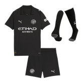 Kid's Manchester City Away Soccer Jersey Kit(Jersey+Shorts+Socks) 2025/26 Black