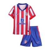 Atletico Madrid Home Soccer Jersey Kit 2024/25 Kids(Jersey+Shorts)