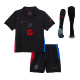 Barcelona Away Soccer Jersey Kit 2024/25 Kids(Jersey+Shorts+Socks) - Spotify Logo Without Text