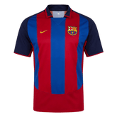 Men Retro Fan Version Barcelona Home Soccer Jersey 2003/04 Red&Blue