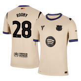 ROONY #28 Authentic Barcelona Away Soccer Jersey 2025/26 Yellow- UCL