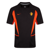 Men Retro Fan Version Belgium Away Soccer Jersey World Cup 2002 Black