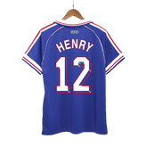 France HENRY #12 Home Soccer Jersey Retro 1998