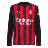 AC Milan Home Long Sleeve Soccer Jersey 25/26 Red&Black