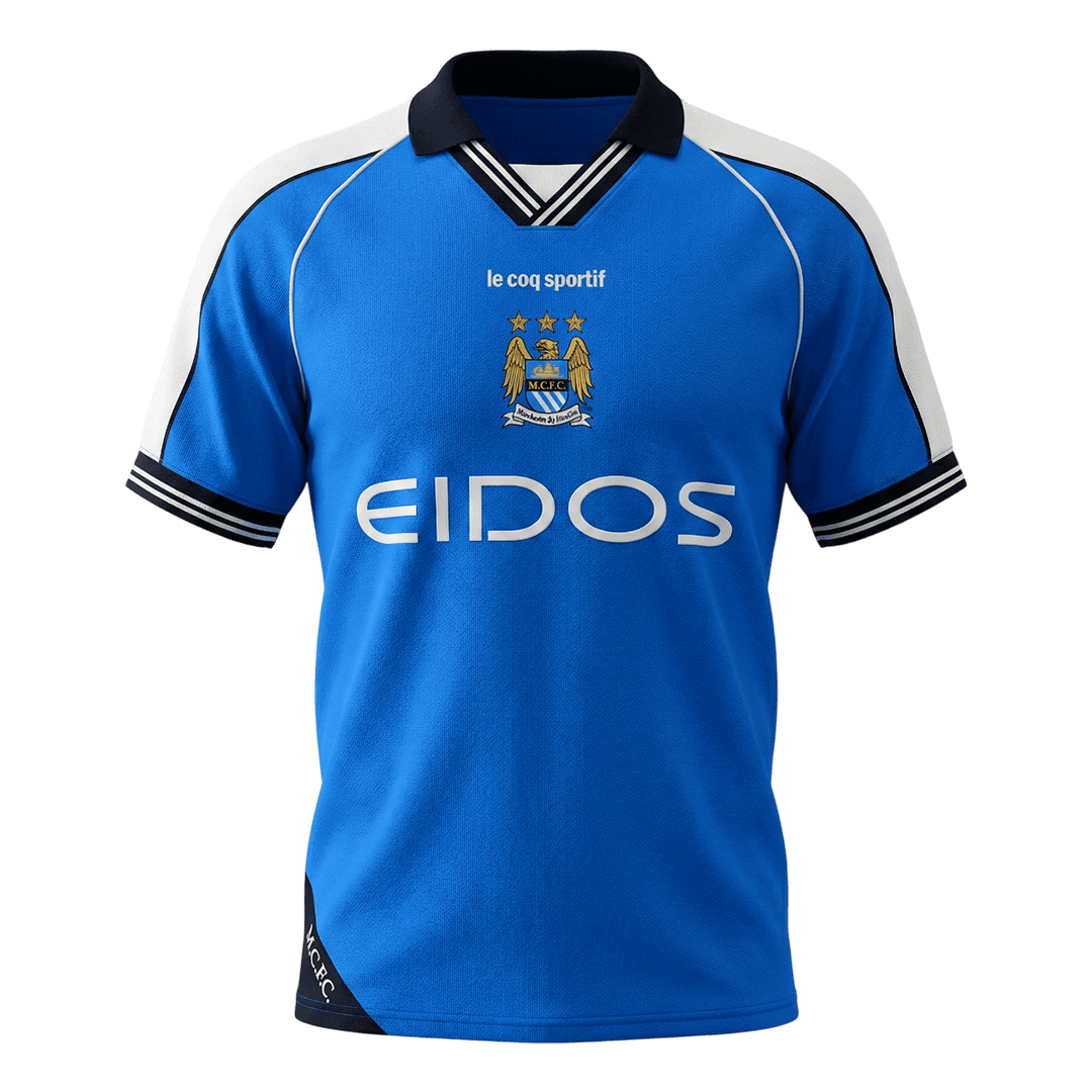 Retro 99/01 Manchester City Home Soccer Jersey Blue