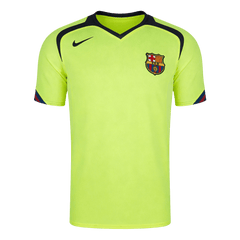 Men Retro Fan Version 05/06 Barcelona Away Soccer Jersey Short Sleeve Neon Green