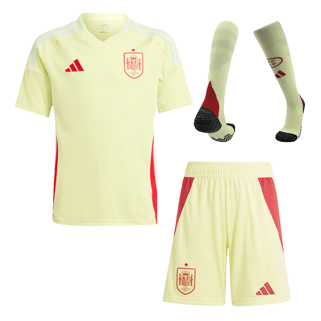 Spain Away Jersey Kit EURO 2024 Kids(Jersey+Shorts+Socks)
