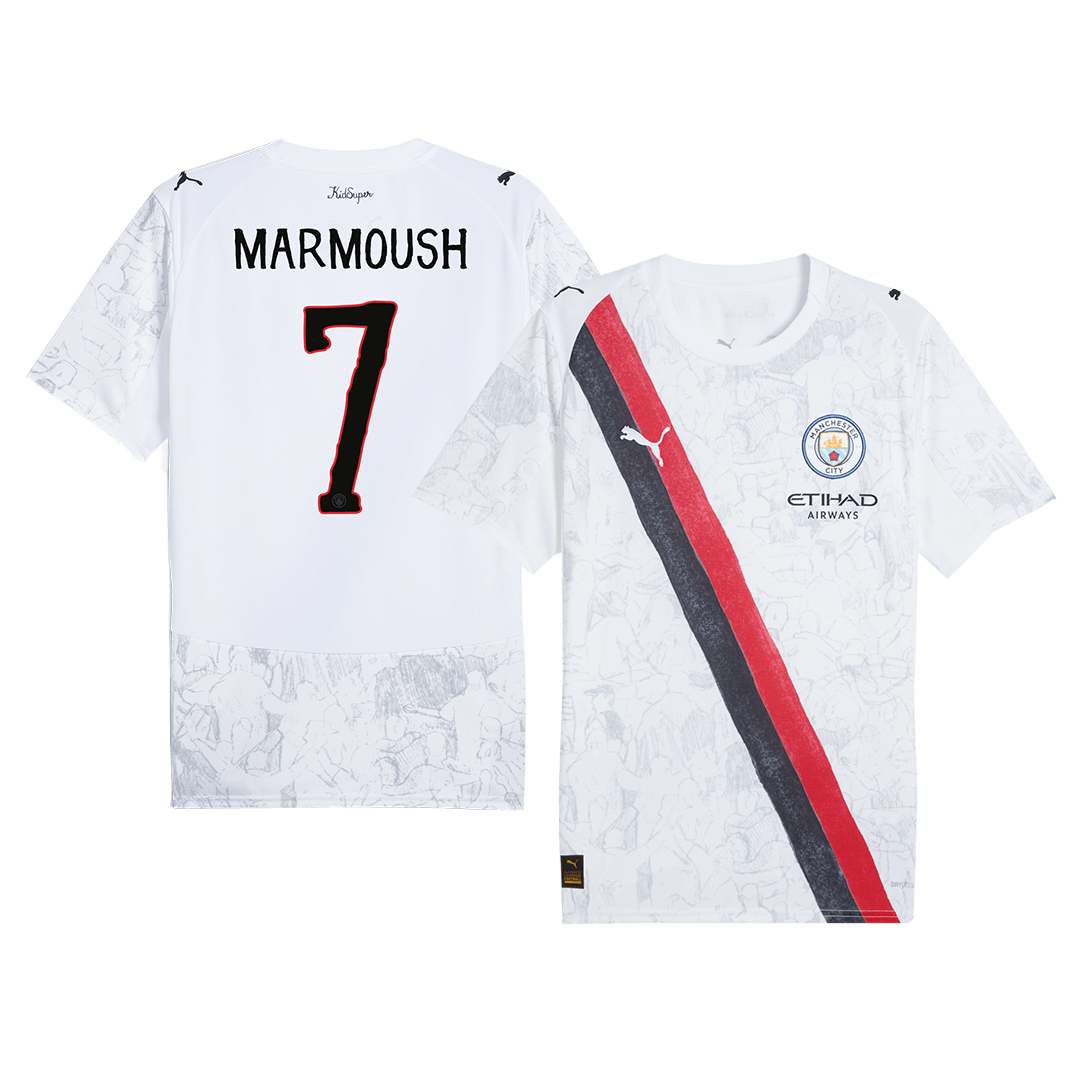 MARMOUSH #7 Manchester City KidSuper Soccer Jersey 2025/26 White - Club World Cup