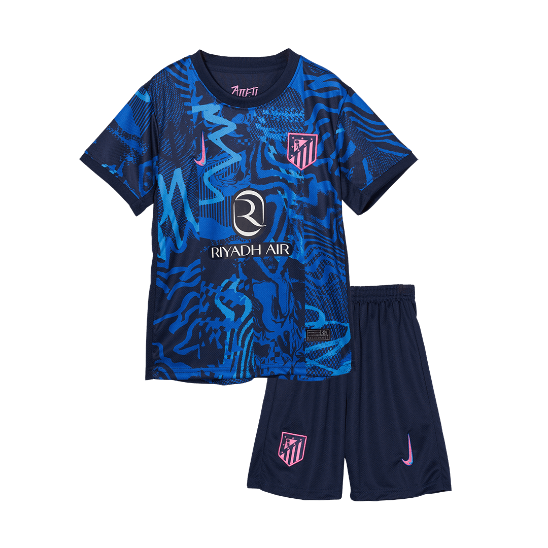 Atletico Madrid Third Away Soccer Jersey Kit 2024/25 Kids(Jersey+Shorts)
