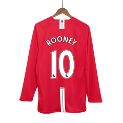 Manchester United ROONEY #10 Home Soccer Jersey Retro 2007/08 - Long Sleeve