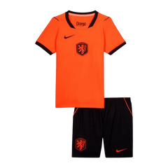 Kids Netherlands Home Soccer Jersey Kit(Jersey+Shorts) World Cup 2026 Orange