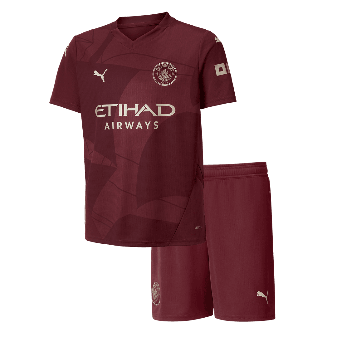Manchester City Third Away Jersey Kit 2024/25 Kids(Jersey+Shorts)