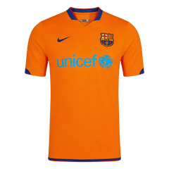 Men Retro Fan Version 06/07 Barcelona Away Soccer Jersey Short Sleeve Orange