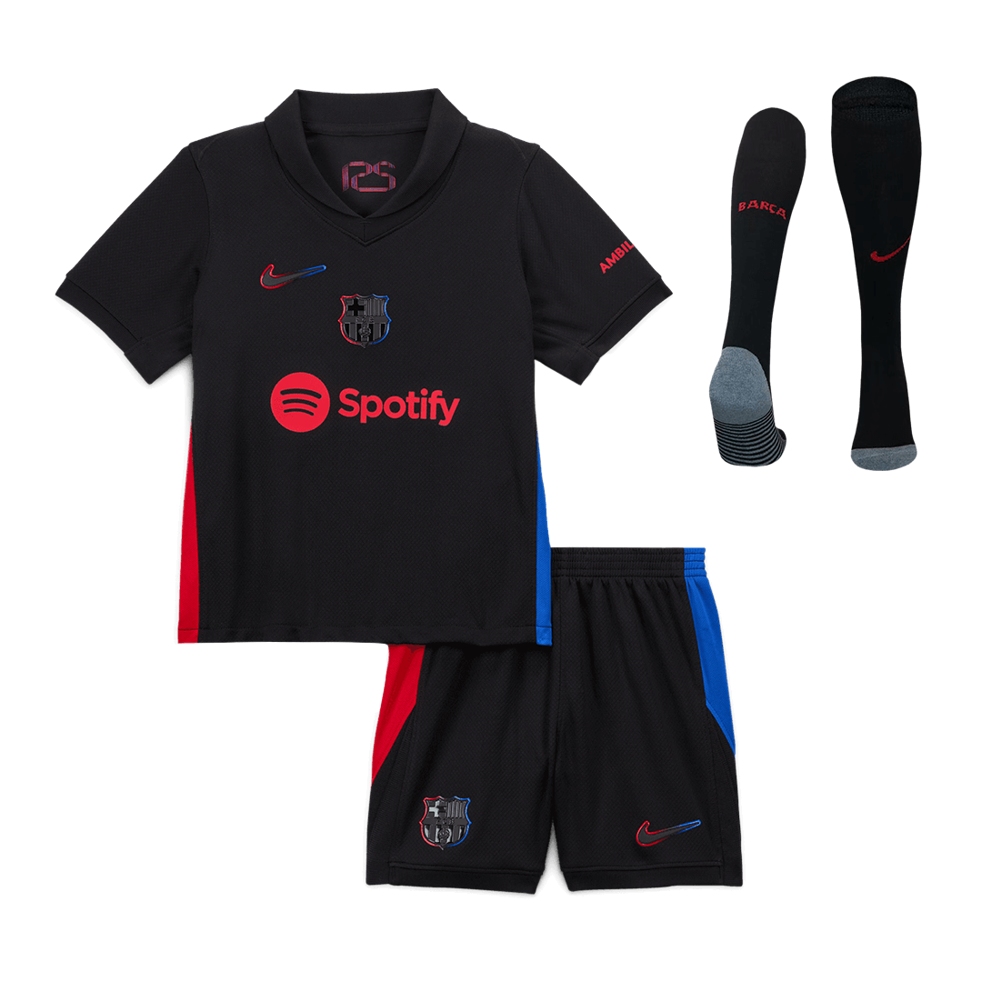 Barcelona Away Soccer Jersey Kit 2024/25 Kids(Jersey+Shorts+Socks)