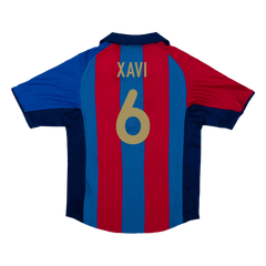 Barcelona XAVI #6 Home Soccer Jersey Retro 2001/02