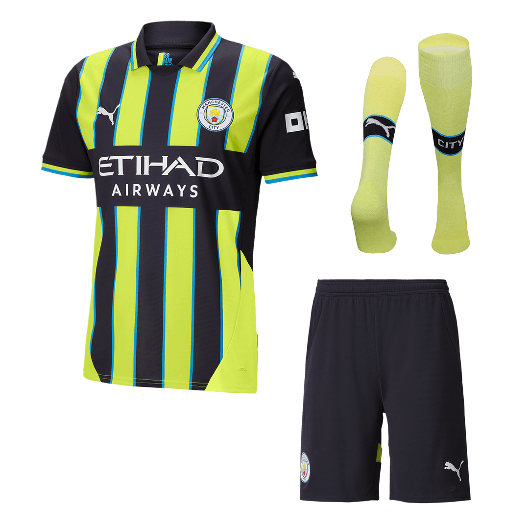 Manchester City Away Soccer Jersey Kit 2024/25 (Jersey+Shorts+Socks)