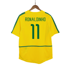 Brazil RONALDINHO #11 Home Soccer Jersey Retro 2002/03